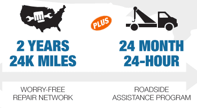 Nationwide 24 months/24,000 miles of worry-free protection including free towing on qualifying parts and labor